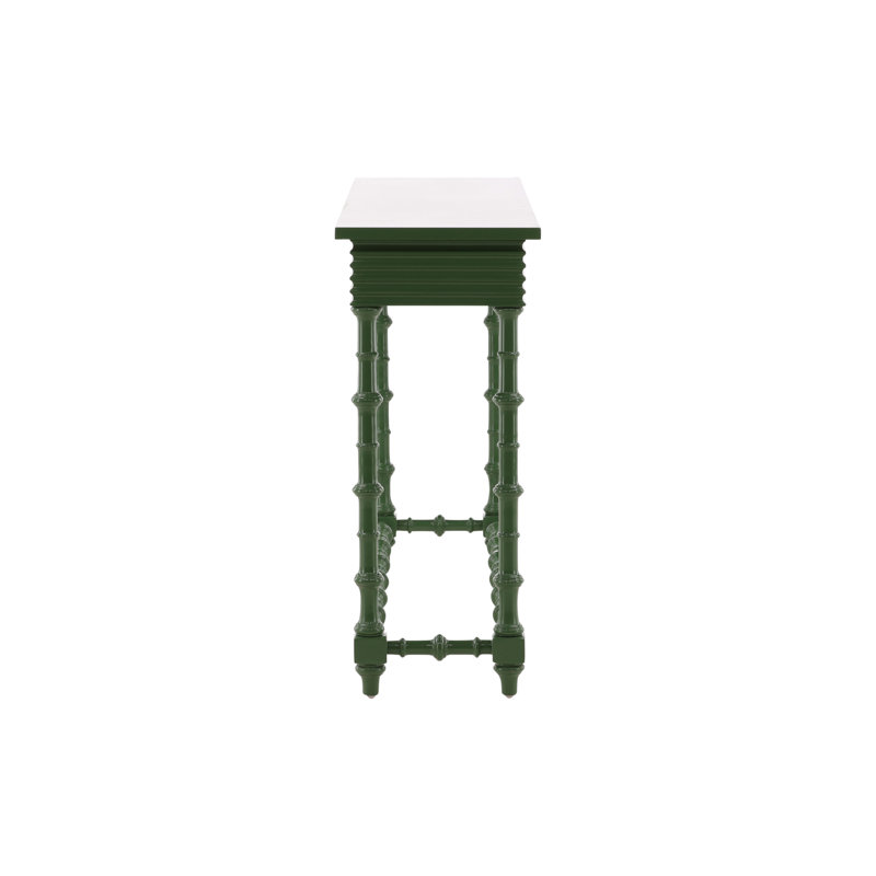  Alice Mahogany Turned Leg Console Table, Green