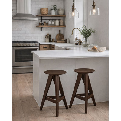 Set of 2 Wooden Bar Stools AROMA