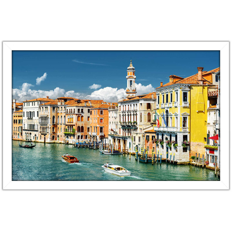 " Venetian Lifestyle ", 27.5" H x 39.5" W x 0.75" D, White Framed