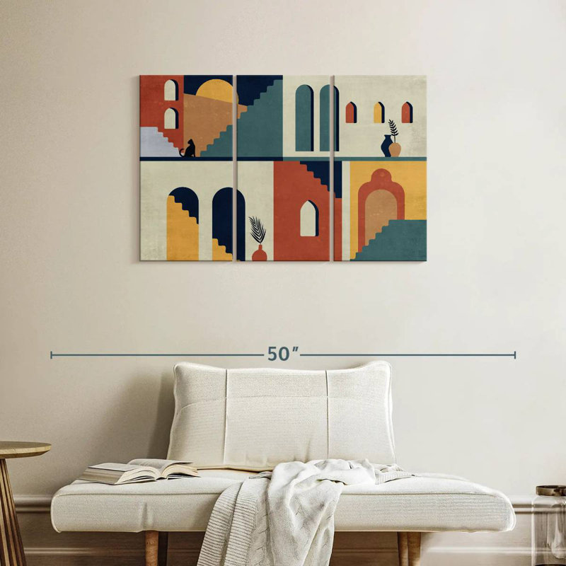 Lilie Abstract Abodes, 24" H x 38" W
