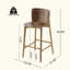 Tabouret de bar d'intérieur en bois, finition noyer, ensemble de 2