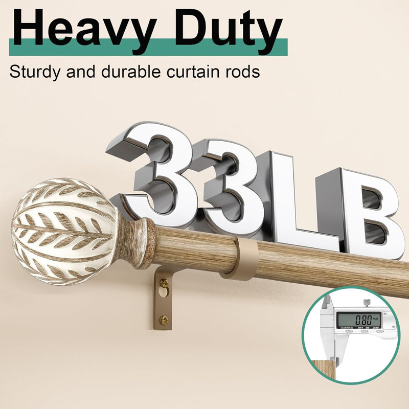 Boho Wood Curtain Rods