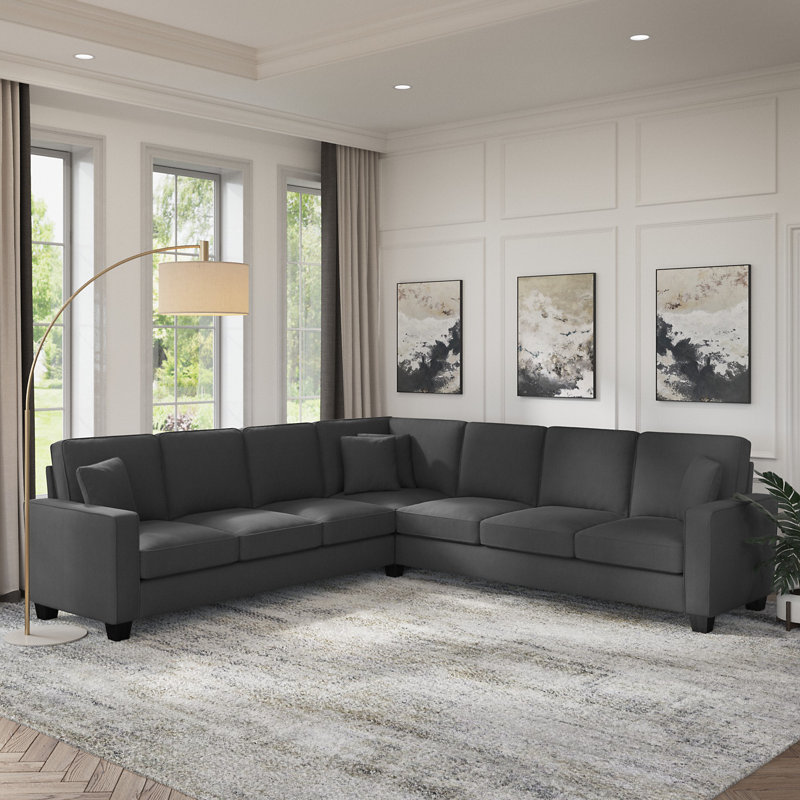 Canapé modulaire Alitza, Gris anthracite, H 35,74 po x l 111 po x P 111 po