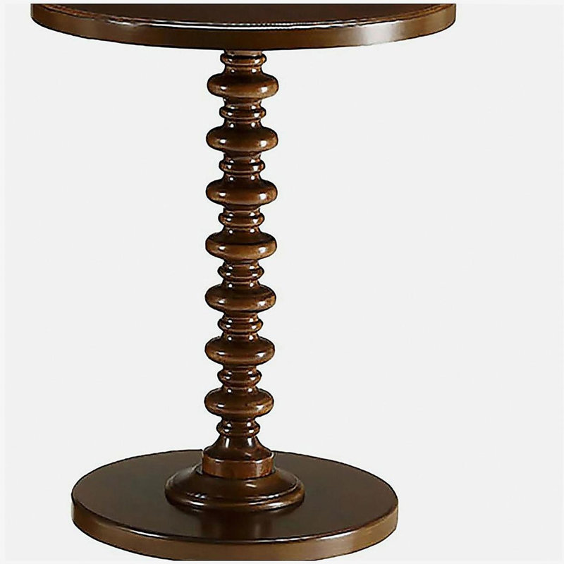 Walnut Round Wooden Side Table