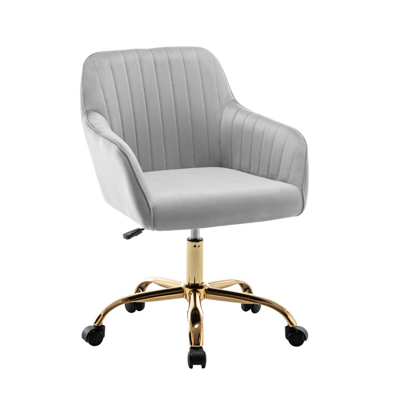 Kierulf Velvet Office Chair, Grey