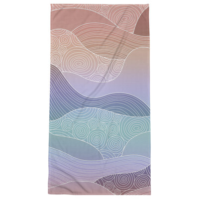 Serviette de plage à vagues dessiné à la main Classic
