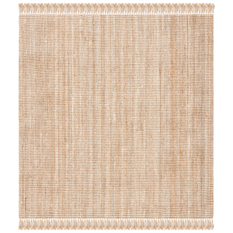 Lin Handwoven Jute Brown/Ivory Area Rug, Square 183cm
