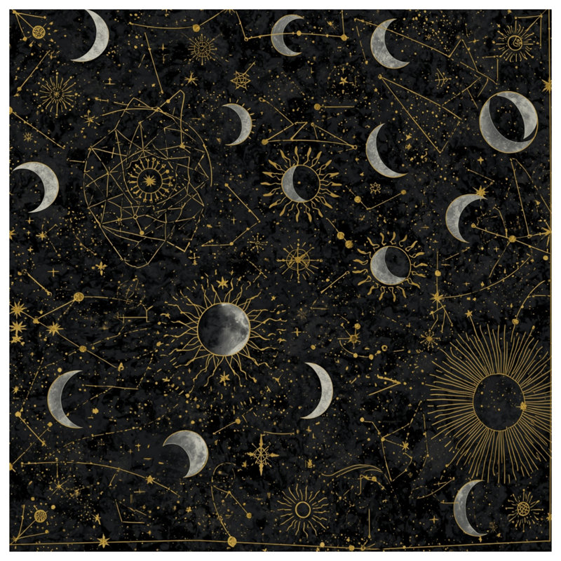 Toile tendue Celestial Sun Moon Constellations, 32 po x 32 po