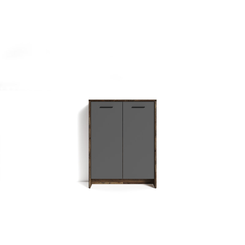 Quimby 12 Pair Shoe Storage Cabinet, Dark Brown