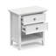 Table de chevet transitionnelle en bois massif l 24 po avec 2 tiroirs et tablette de rangement ouverte Amherst-575421015