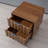 2-Drawer Fluted End Table With Solid Wood Legs, Storage Side Table For Living Room/Bedroom