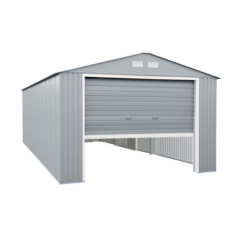 Imperial 12 ft. 2 in. W x 25 ft. 9 in. D Metal Storage Shed, Light Gray