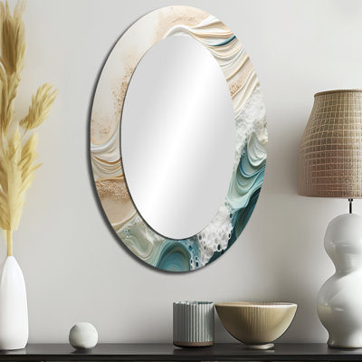 Miroir mural moderne moderne bleu et beige