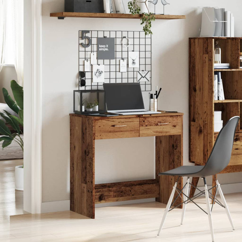  Bureau rectangulaire moderne en bois d'ingénierie en chêne d'ingénierie, Blanc