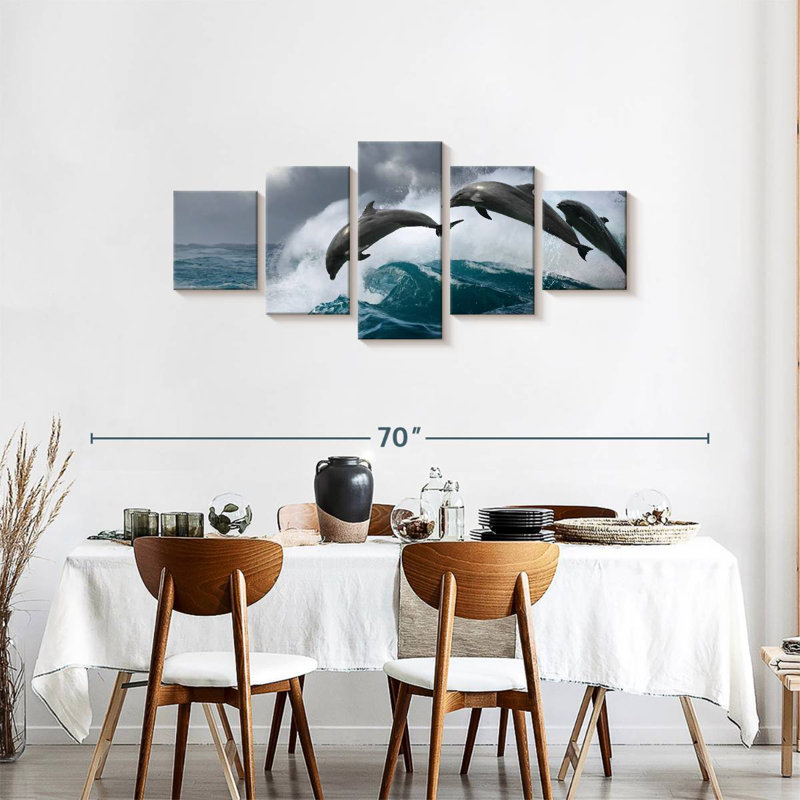 Brampt Leaping Dolphins, 24" H x 55" W
