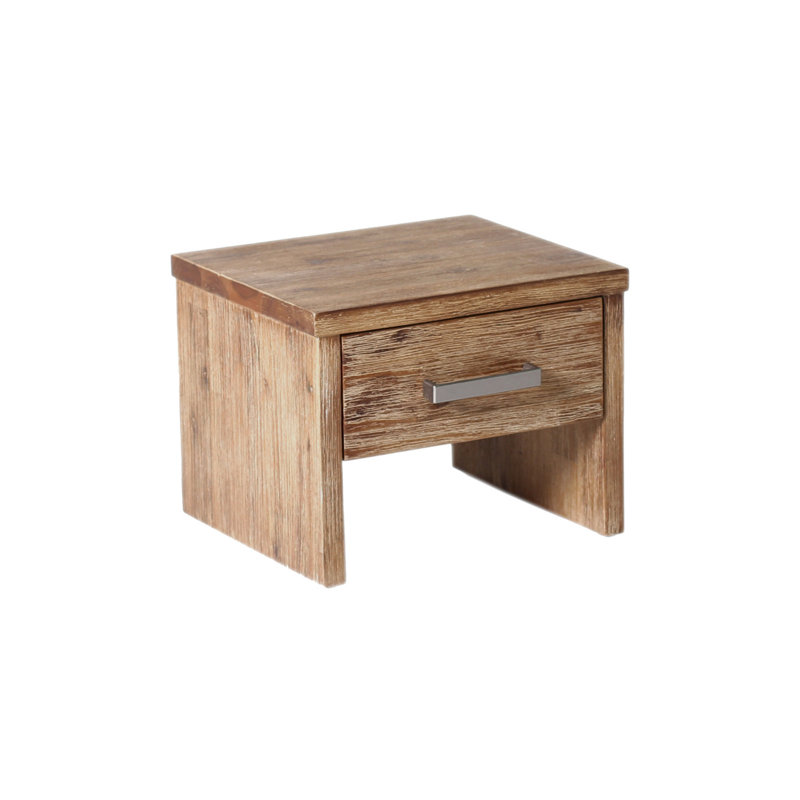 Bequia 35cm W Solid Wood Bedside Table, Light brown