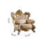 Fauteuil haut de gamme en cuir de vache de 51,18 po de large European Living