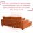 86"W Corduroy Upholstered Cloud Sleeper Sofa Bed Glauser Deep Seat Oversized Chaise Lounge Indoor-1397258792