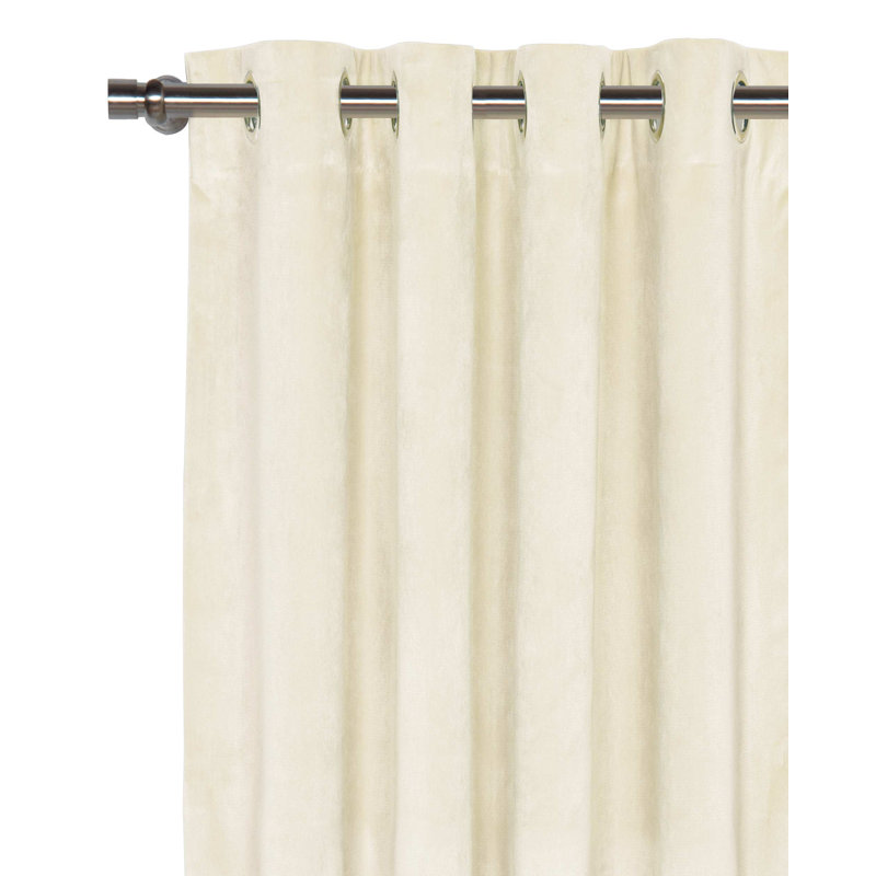 Nellis Plush Velvet Room Darkening Curtain, 96" W x 108" L, Ivory