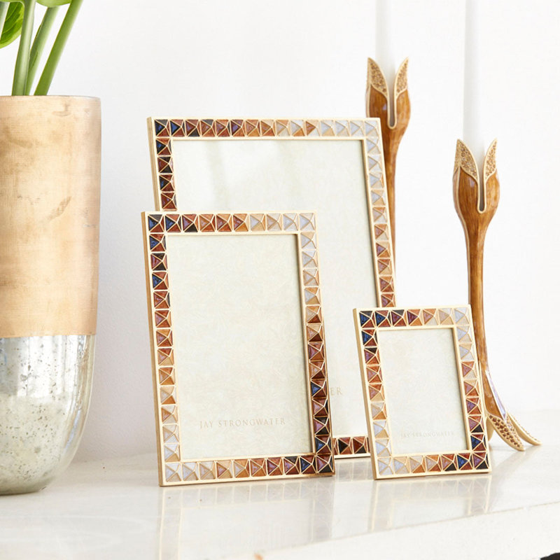 PYRAMID COLLECTION Metal Picture Frame, 3" x 4", Rainbow