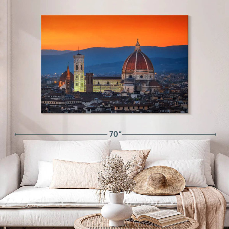 Cathédrale de Nicci Florence au crépuscule, H 34 po x l 51 po