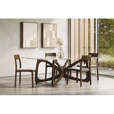 Butterfly Dining Glass Top Table
