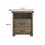 Table de chevet rustique l 22 po avec 2 tiroirs, tablette ouverte, poignée en métal, options multicolores-274378683