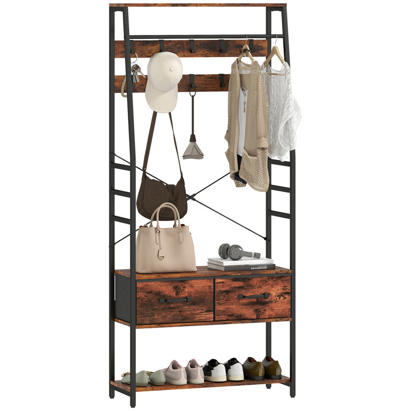 Hall Tree 80cm Wide, Brown