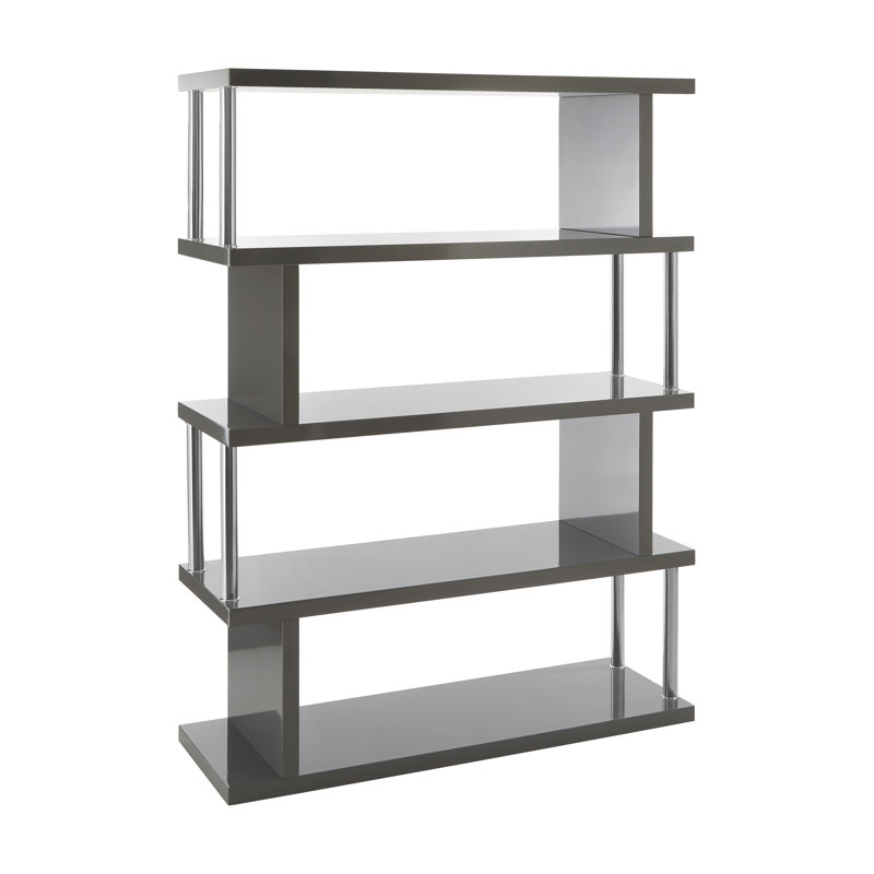 Matson 160cm H x 120cm W Solid Wood Standard Bookcase, Grey