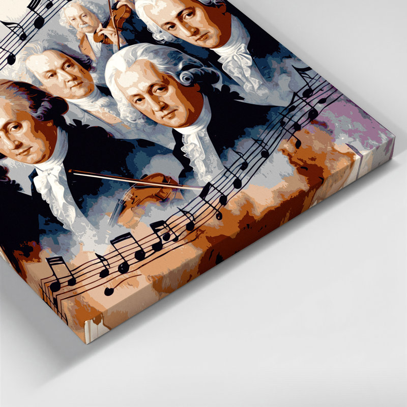Music Classical Composers Brown Canvas Wall Art
