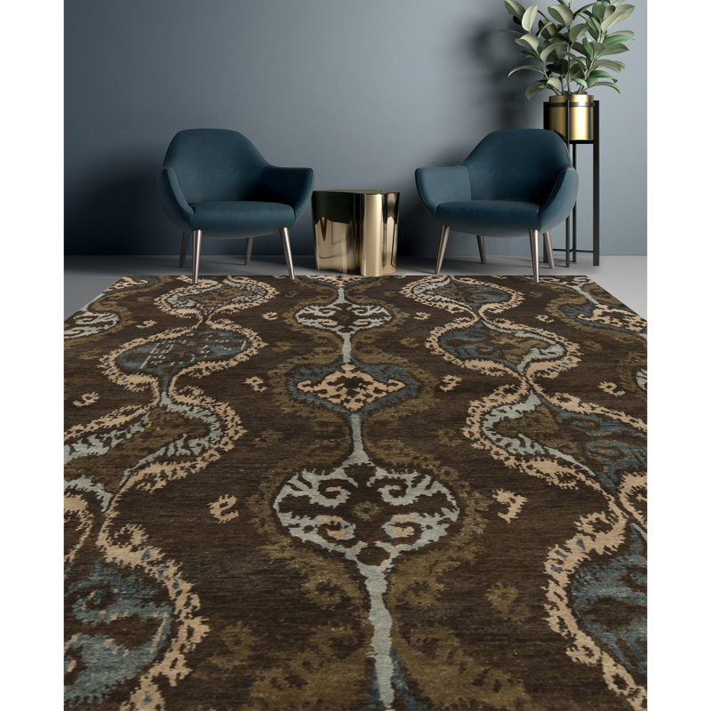 Himalayan Abstract Area Rug in Brown
