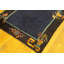 Tapis bleu antique en laine noué à la main des années 1930 et minimaliste 3 pi 0 po x 5 pi 4 po