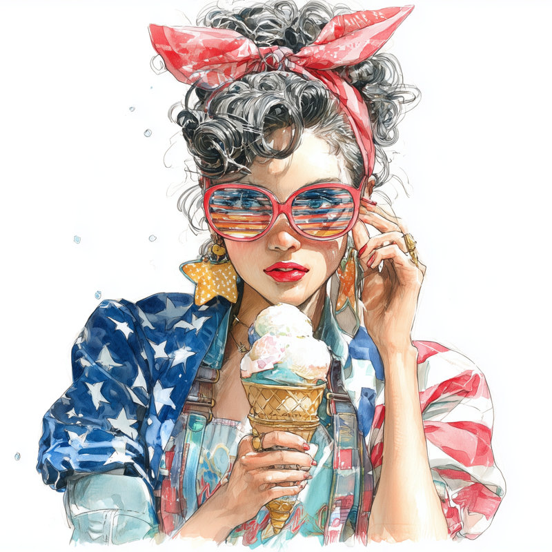 «Star Spangled Style I», art mural sur toile tendue, H 20 po x l 20 po