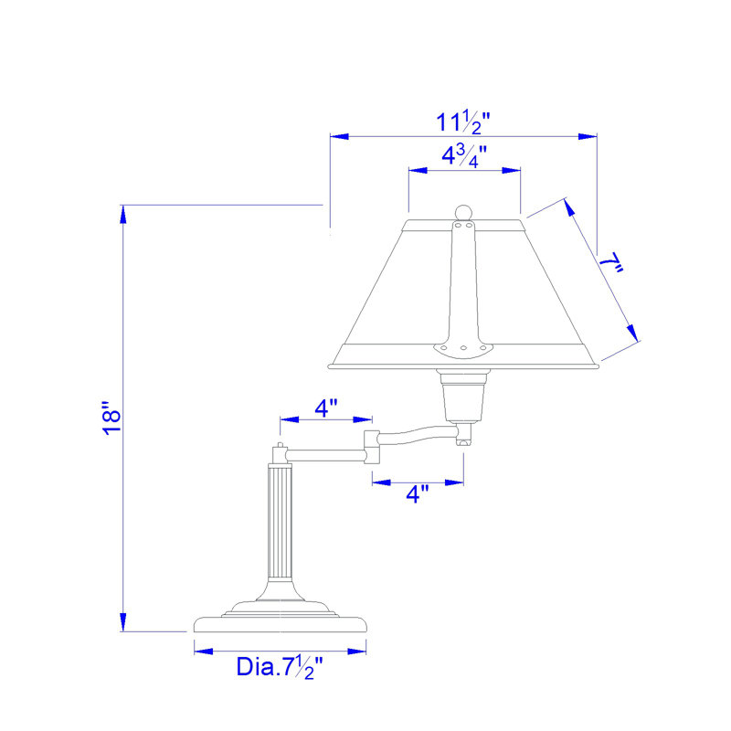 Lampe de bureau métallique 18 po Hizan