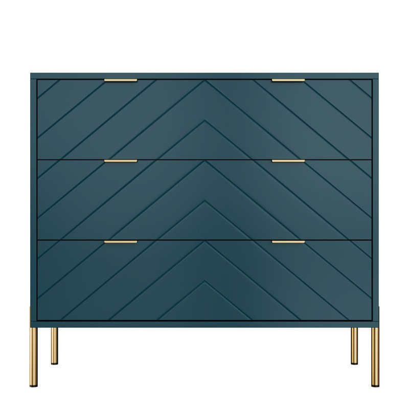 3-Drawer Nightstand Modern Tall Bedside Table with Storage Drawers, Green