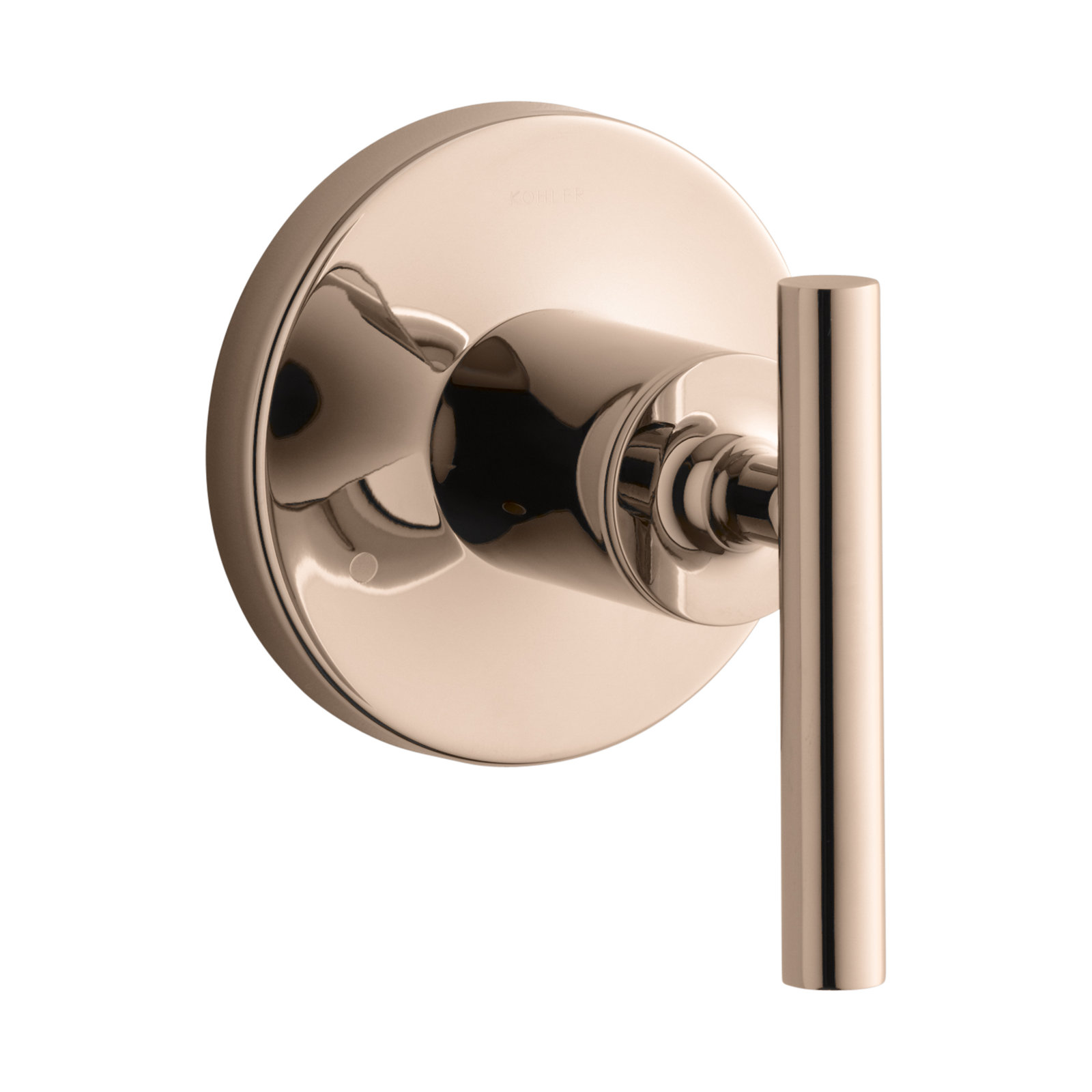 Purist Valve Trim with Lever Handle for Transfer Valve, Vibrant Rose Gold