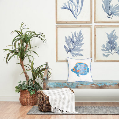 Galapagos Fish Sequined Throw Pillow