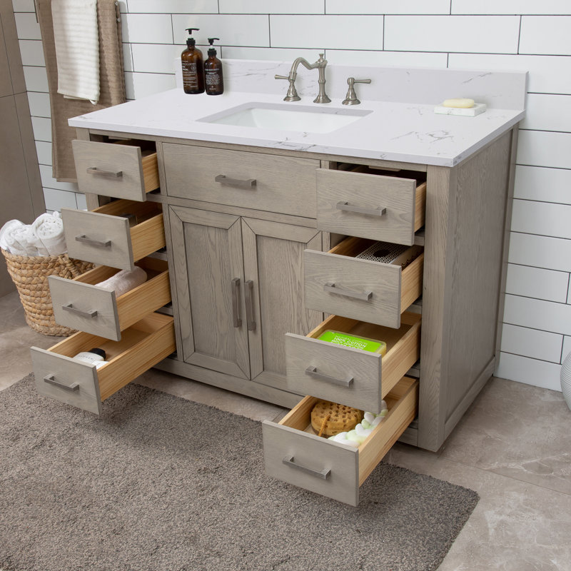 Ensemble de meuble-lavabo simple 48 po Ingalls, Chêne gris antique