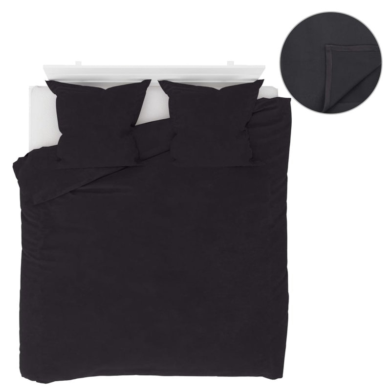 Wilkenson Solid Colour Duvet Cover Set with Pillowcases Included, Anthracite, 200 x 220 cm 2 Kissenbezug 60 x 70 cm