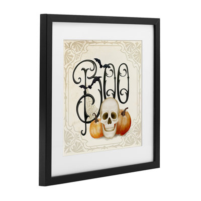 Something Wicked Boo Framed Print Under Glass, design by Nicole Tamarin