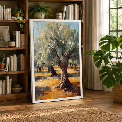 Ancient Olive Tree Rustic - Wrapped Canvas