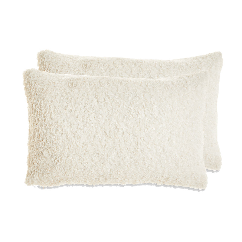 FRENCH BOUCLE Throw Pillow, White, Feather