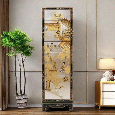 Hand-Painted 6-Drawer Storage Cabinet Accent Chest