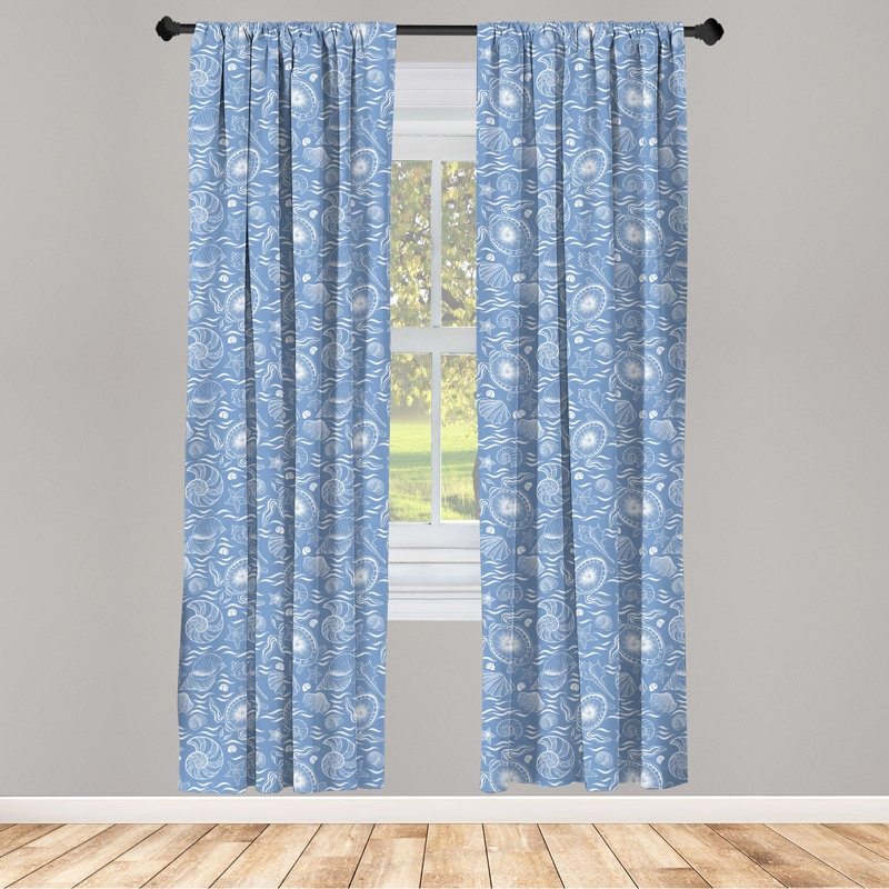 Paire de rideaux semi-transparents avec passe-tringle Turtle, 28 po x 95 po