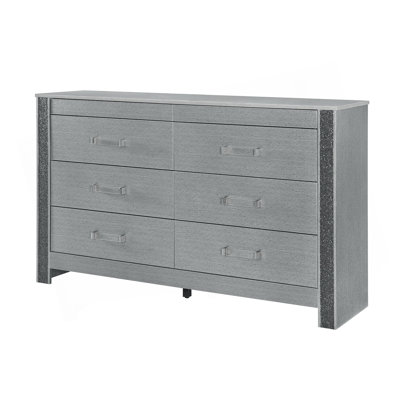 Commode argentée exquise avec compartiment caché et poignées élégantes