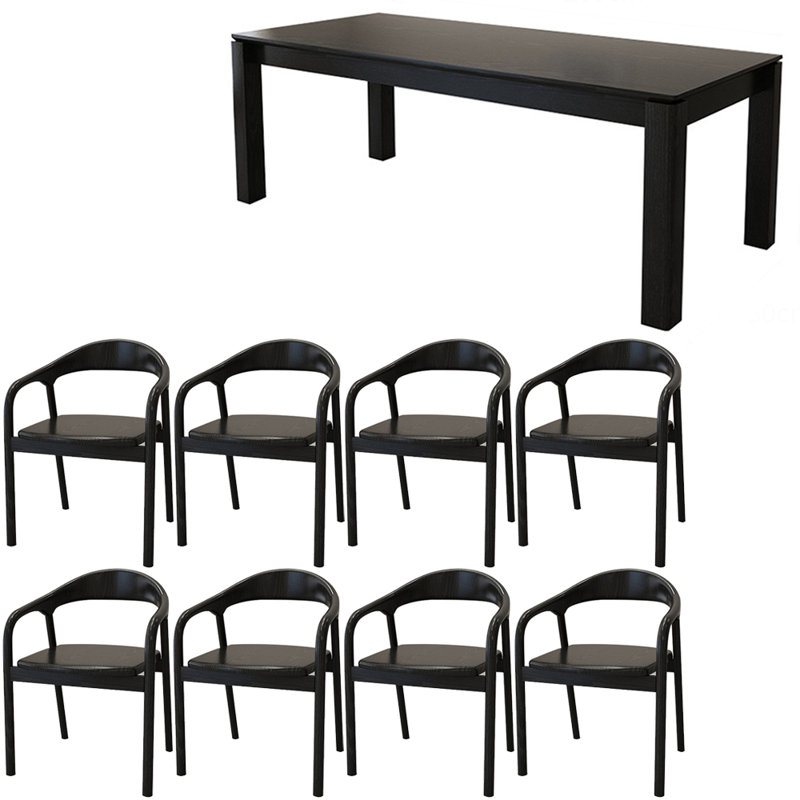 Ensemble de table à manger en bois franc français vintage, H 29,5 po x L 78,7 po x l 31,4 po