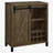 Arcata Rustic Oak Sliding Door Bar Cabinet