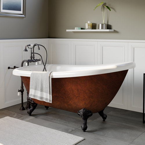 Cambridge Plumbing 61'' x 28'' Freestanding Soaking Acrylic Bathtub ...