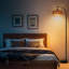 Lampe sur pied en rotin arqué 69,6 po avec lumière DEL et télécommande Aarzo (ensemble de 2)