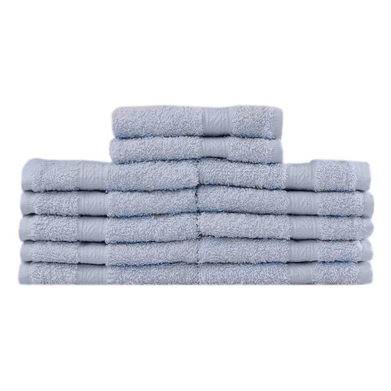 Cotton Face Towels, Light Blue